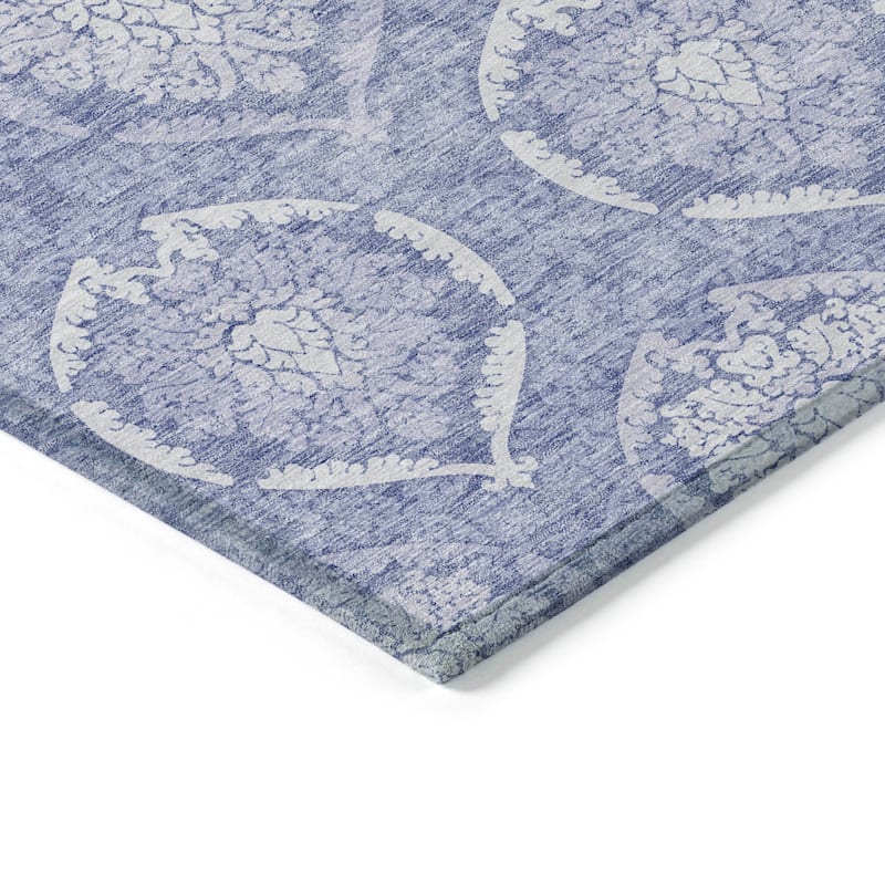 Machine Washable Indoor/ Outdoor Chantille Traditional Damask Rug