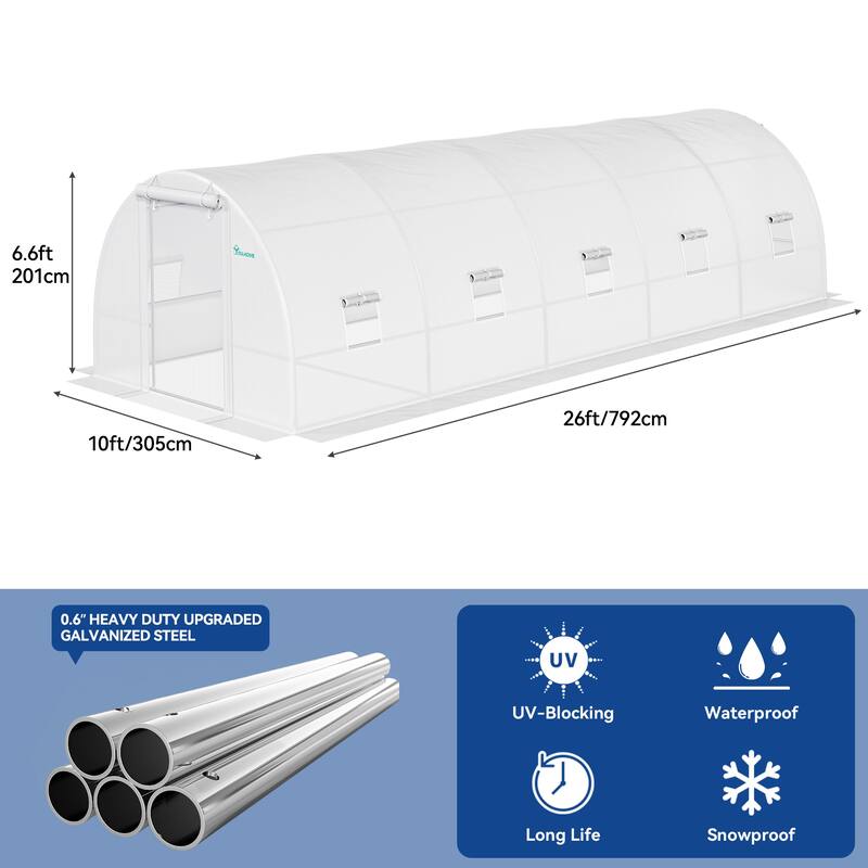 Moasis Greenhouse with Reinforced Steel Frame PE Cover