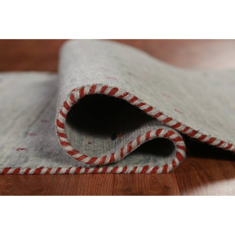 Hand Knotted Oriental 100% Wool Carpet Tribal Animal Pictorial Multi-Colored Gabbeh Area Rug - 4' 11'' X 3' 0''