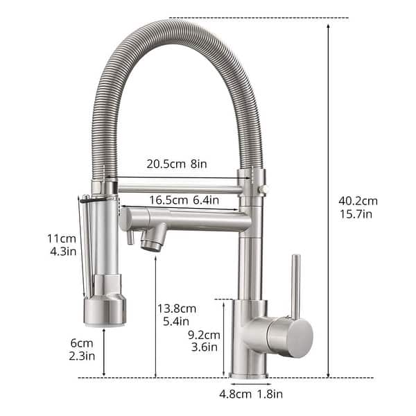 Commercial Double Handle Kitchen Faucet with Pull Down Spray ...