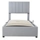 preview thumbnail 12 of 16, Twin Size Upholstered Platform Bed with a Hydraulic Storage System, Beige