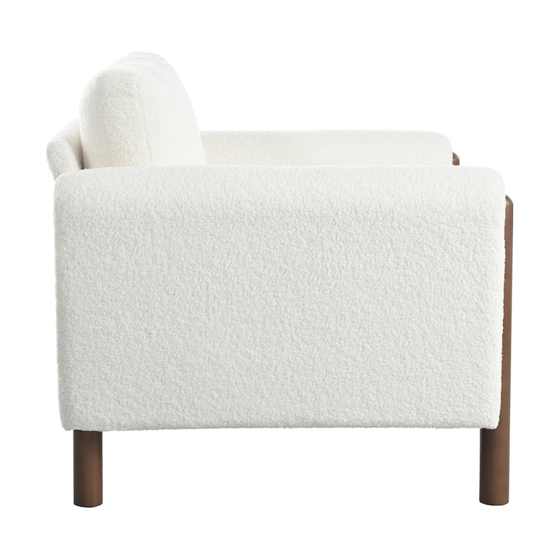 Maloa Upholstered Oversized Teddy Accent Chair with Walnut Legs by Christopher Knight Home