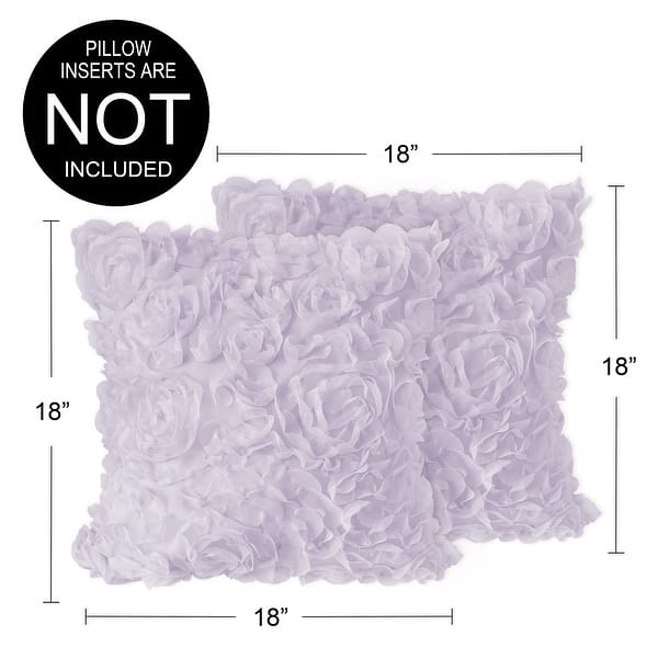 Sweet Jojo Designs Purple Floral Rose Girl 18in Decorative Accent Throw Pillow Covers Set of 2 Lavender Vintage Boho Shabby Chic