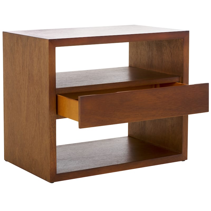 SAFAVIEH Unique 2-Shelf Single Drawer Nightstand - Natural