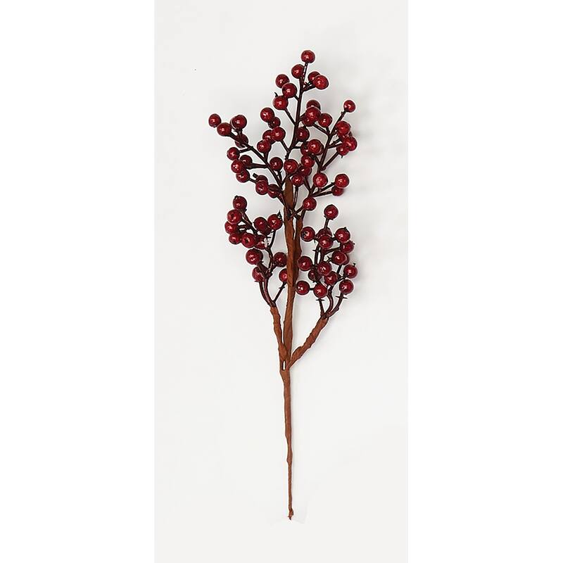 11" Weatherproof Berry Spray, Burgundy, Set of 5 - Burgundy