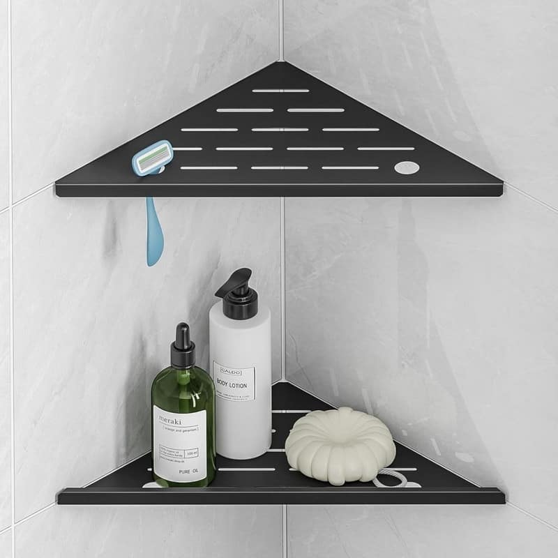 Corner Shower Shelf 2-Pack - Black