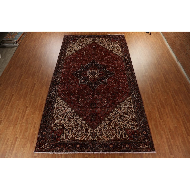 Vegetable Dye Palace Size Heriz Persian Area Rug Handmade Wool Carpet - 10'3" x 18'5"