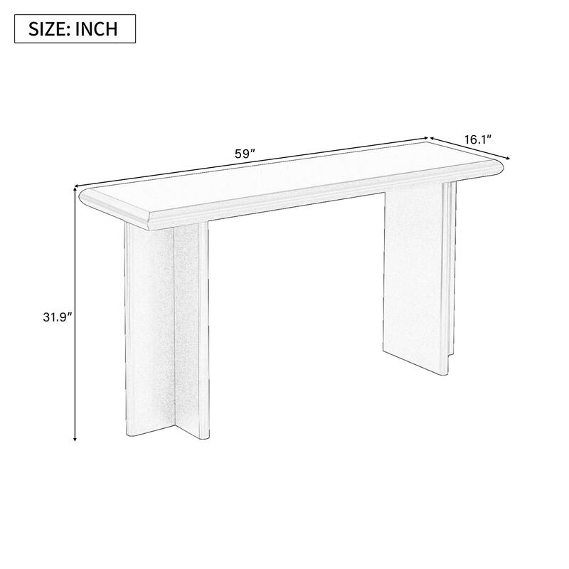 59" Modern Entryway Table with L-Shaped Legs