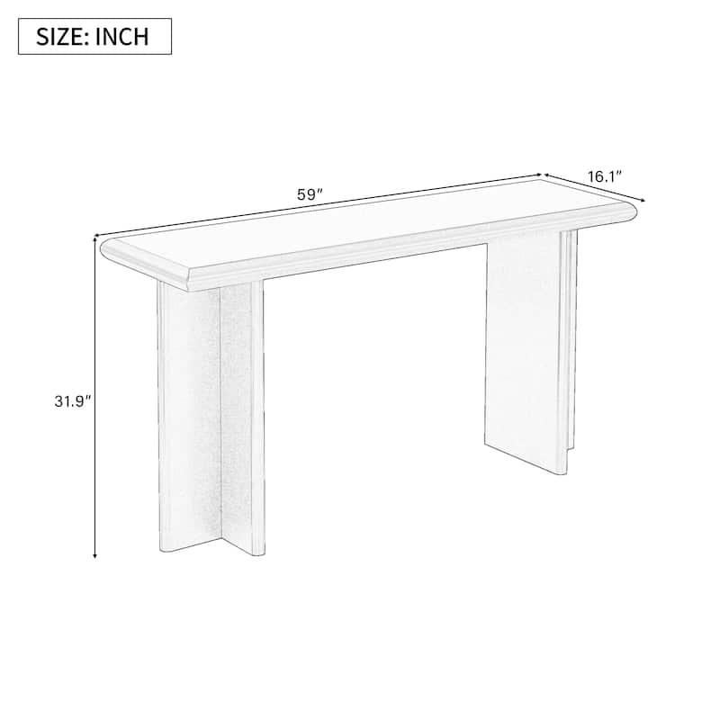 59 Inch Entryway Console Table with L-Shaped Legs （3 Colors）