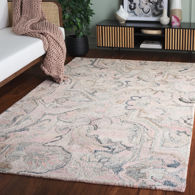 SAFAVIEH Handmade Marquee Nahla Rug - 4' x 6' - Pink/Beige