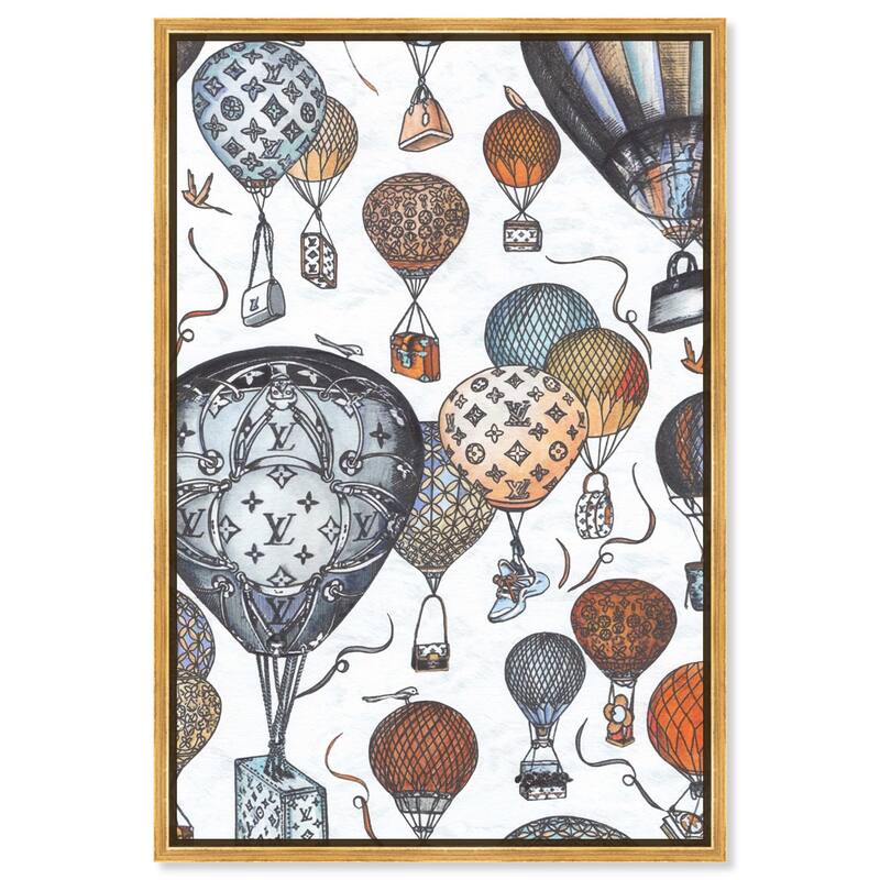 Doll Memories - Fashion Balloons Canvas by Art Remedy - 10" x 15" - Gold