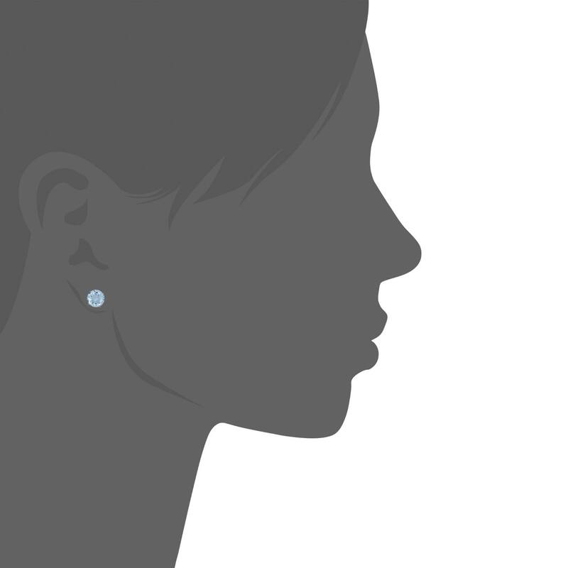 925 Sterling Silver Sky Blue Topaz Stud Earrings