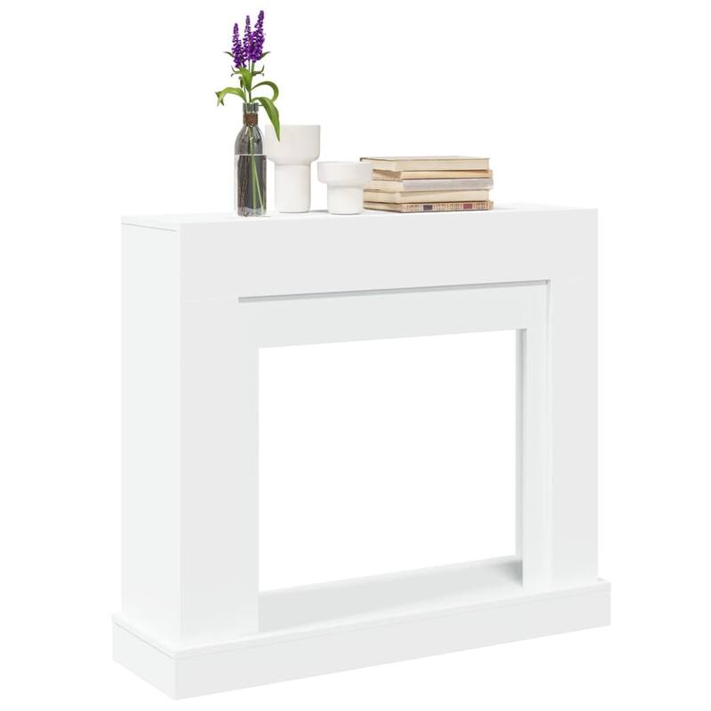 vidaXL Fireplace Surround 39.4x11.8x34.4" Engineered Wood - White