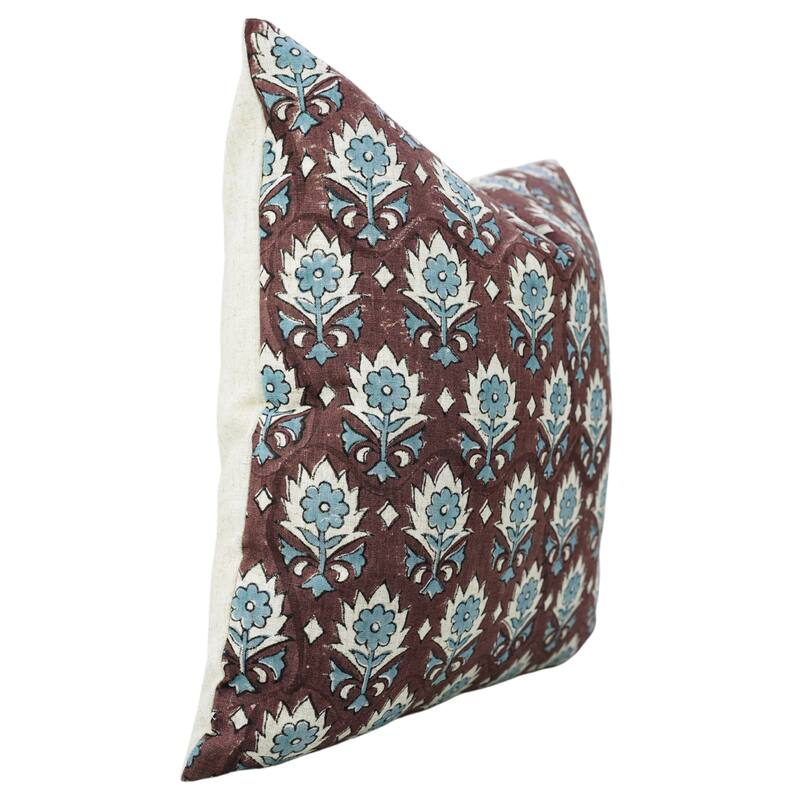 Fabdivine Rectangle 14x20 Inch Floral Throw Fall Home Decorative Bed, Sofa or Cozy Viscose Linen Farmhouse, Kusum