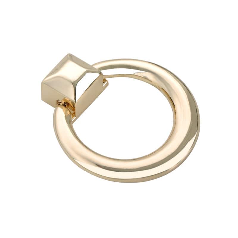 Utopia Alley Anello Cabinet Ring Pull Knob - Vintage Cabinet Hardware with Hand Finished Polished Gold, 1.6"