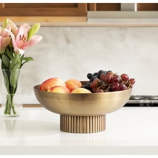 Kate and Laurel Rooks Ribbed Metal Bowl