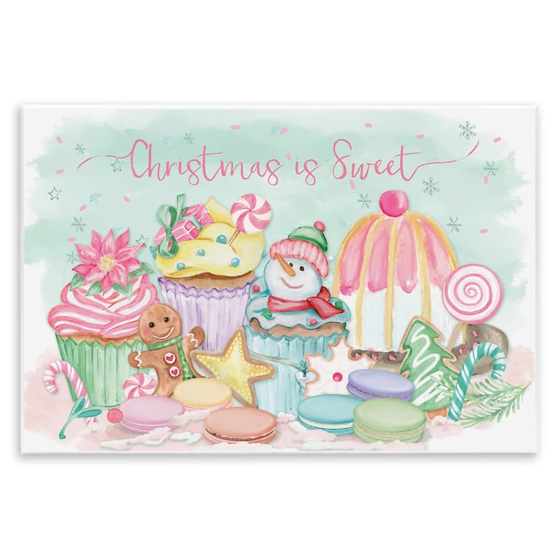 Stupell Christmas Is Sweet Festive Desserts Wall Plaque Art Design By Mollie B. - 19 x 13