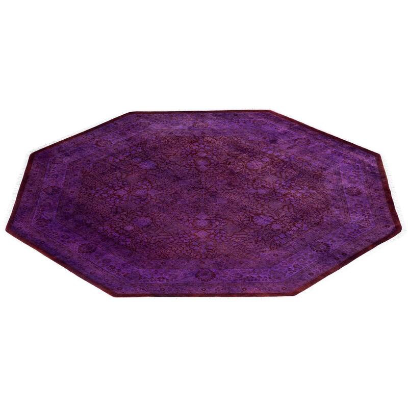Fine Vibrance One-of-a-Kind Hand-Knotted Area Rug - Purple, 8' 1" x 8' 1" - 8' 1" x 8' 1"