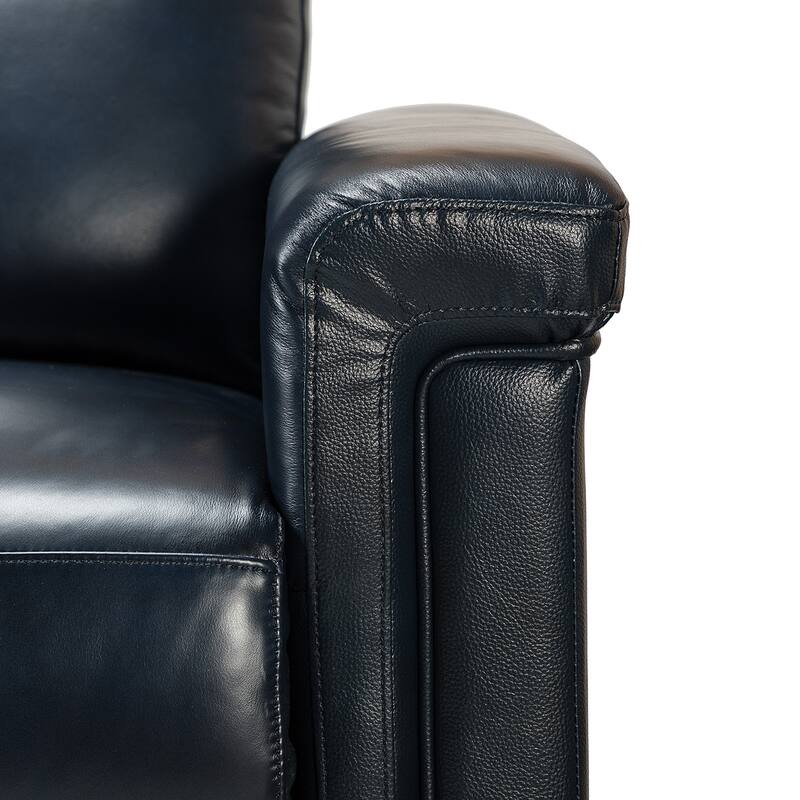 Alicia 34.65" Wide Contemporary Classic Genuine Leather Power Recliner With USB Port (Set of 2)