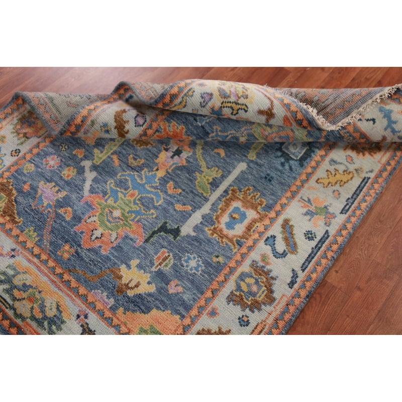Floral Oushak Oriental Rug Handmade Traditional Wool Carpet - 4'0"x 5'10"