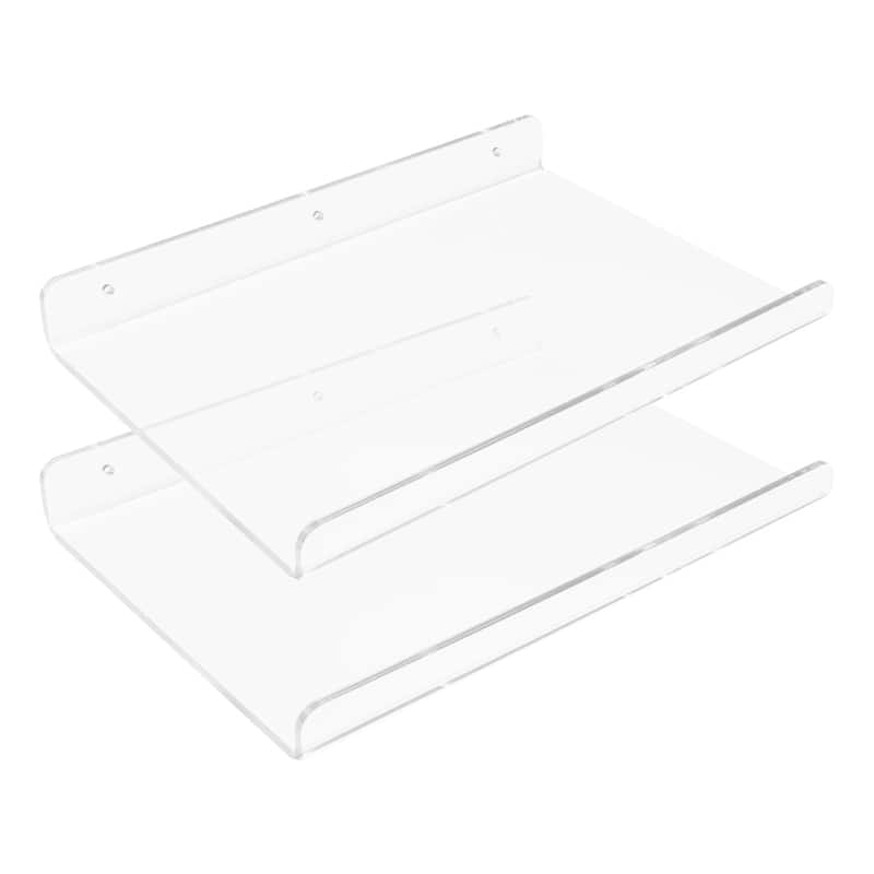 Acrylic Floating Shelves for Wall Mounted, Clear Acrylic Shelves for Bedroom Bathroom and Kitchen Wall Display Shelf Clear