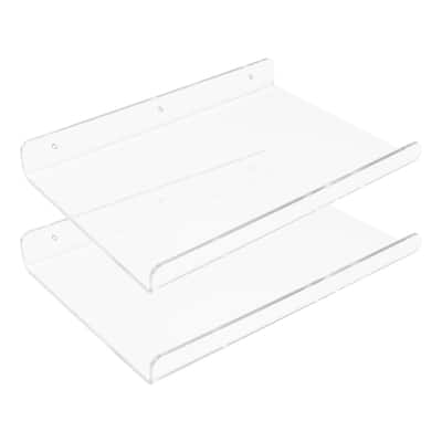 Acrylic Floating Shelves for Wall Mounted, Clear Acrylic Shelves for Bedroom Bathroom and Kitchen Wall Display Shelf Clear
