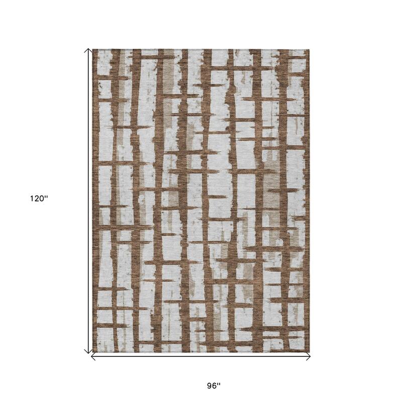 HomeRoots Striped Transitional Rectangle Outdoor Rug