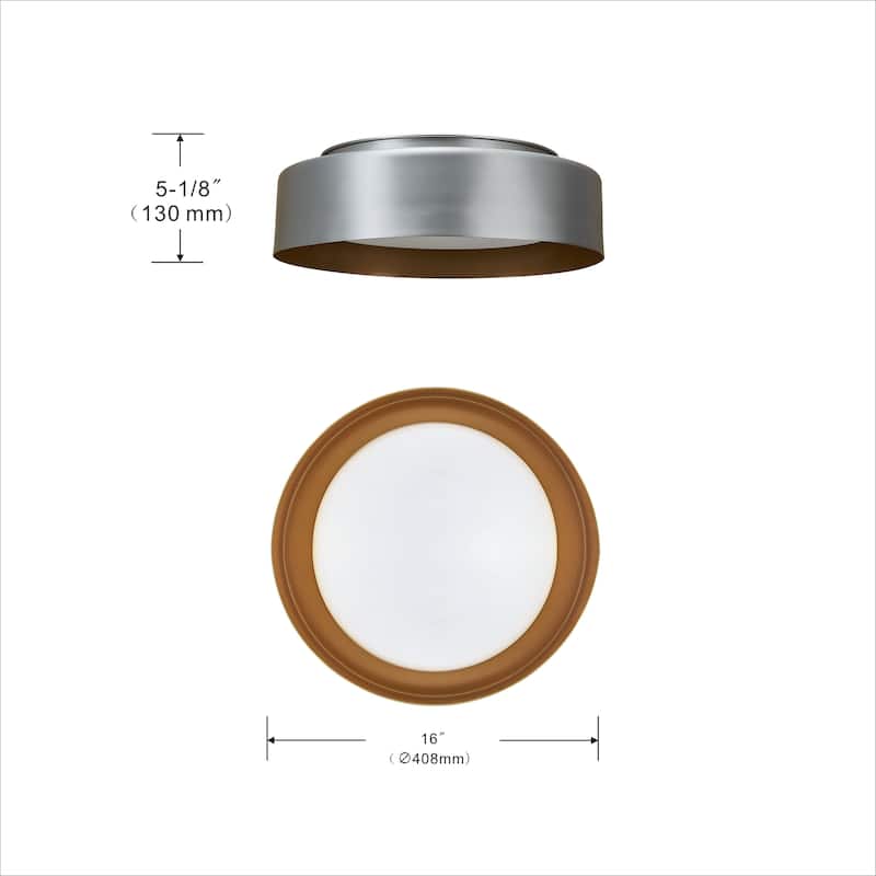 White And Gold Modern Ceiling Light 16 inch - 16"
