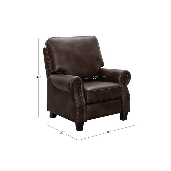 Abbyson Neville Top Grain Leather Pushback Recliner Overstock 33610199