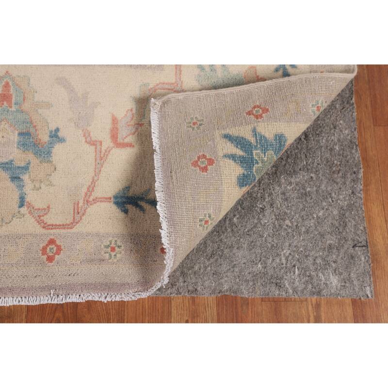 Earth Tone Transitional Oushak Area Rug Hand-Knotted Wool Carpet - 7'9" x 9'8"