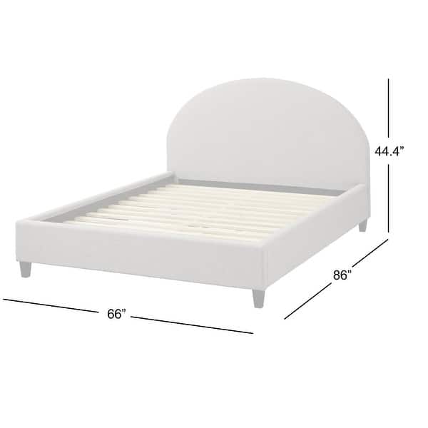 angelo:HOME Ava Mid-Century Upholstered Queen Platfom Bed