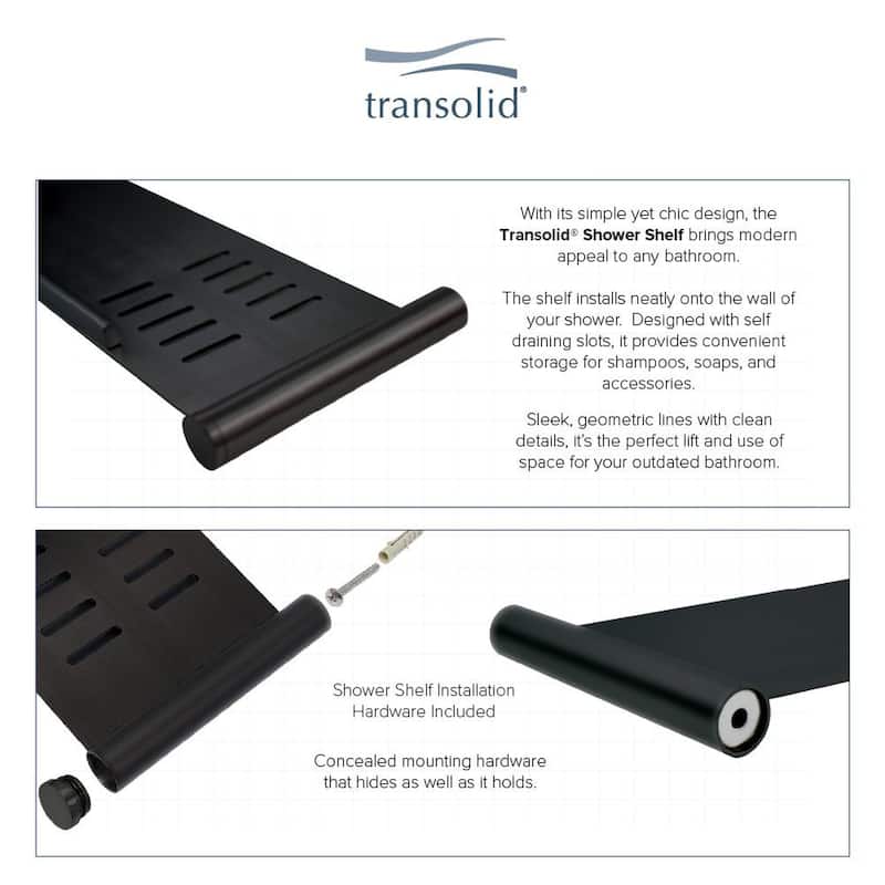 Transolid K-SS17-SSC Shower Shelf Kit - 17-in Shower Shelf and 2 Corner shelves - 17x4.45x0.78