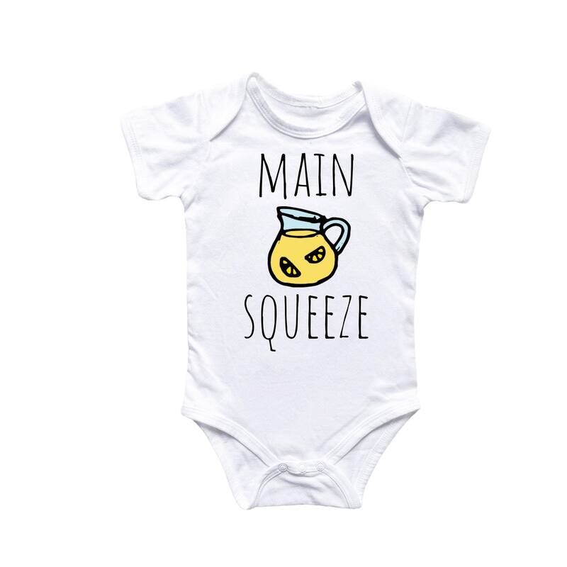 Main Squeeze Lemon - Baby Boy Girl Clothes Infant Bodysuit Funny Cute Newborn - Blue - 0-3M