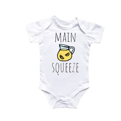 Main Squeeze Lemon - Baby Boy Girl Clothes Infant Bodysuit Funny Cute Newborn
