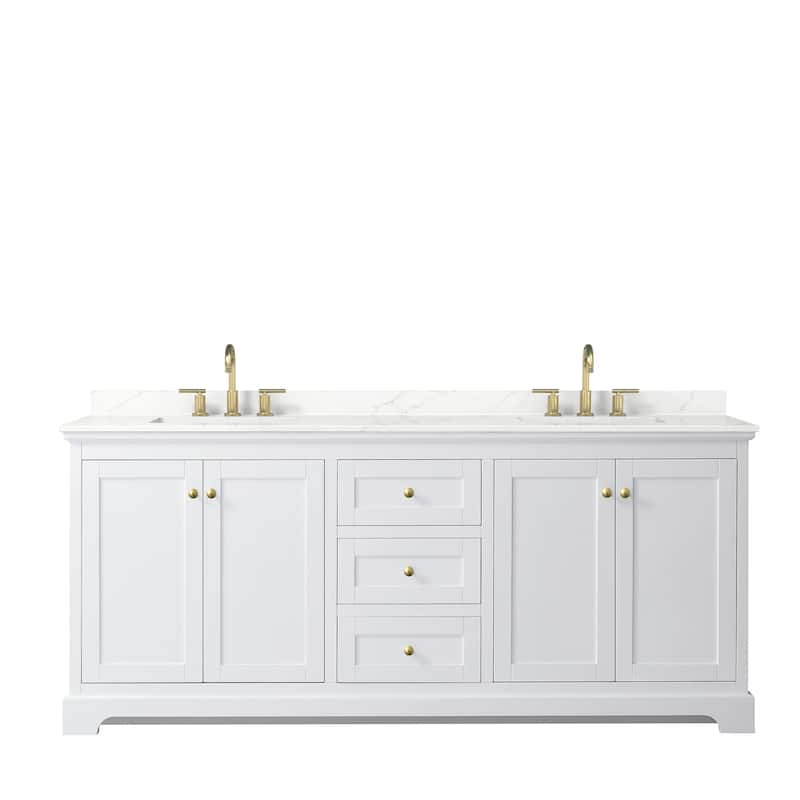Avery 80-inch Double Vanity, Quartz Top