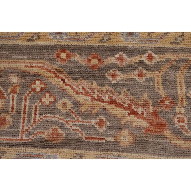 Orange Oushak Vegetable Dye Area Rug Handmade Wool Carpet - 9'3"x 11'11"