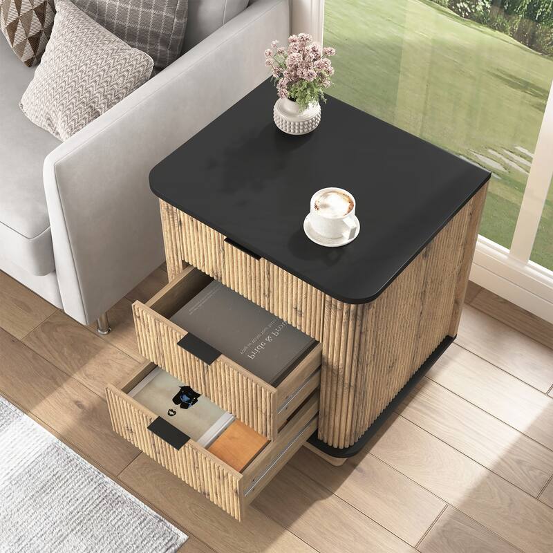 Multi-functional three-drawer MDF nightstand