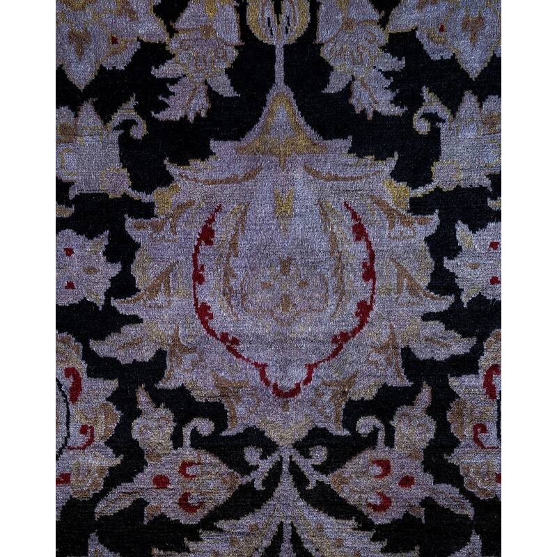 Overton Hand Knotted Wool Vintage Inspired Modern Contemporary Overdyed Gray Area Rug - 6' 2" x 8' 3"