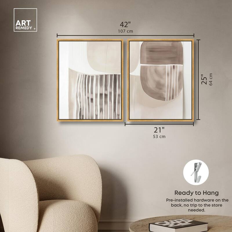 Elements of Quiet Canvas Set of 2 by Art Remedy