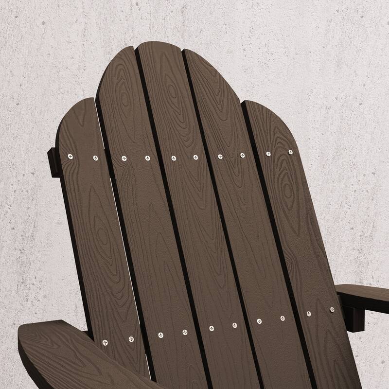 Plastic Poly Weather Resistant Outdoor Adirondack Chair Set of 4 Patio Classic Adirondack Chairs with Cup Holder