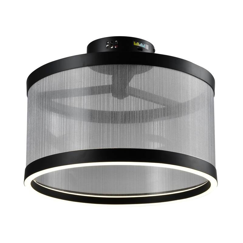 Artcraft Cora Integrated LED Semi Flush Mount - Black Finish