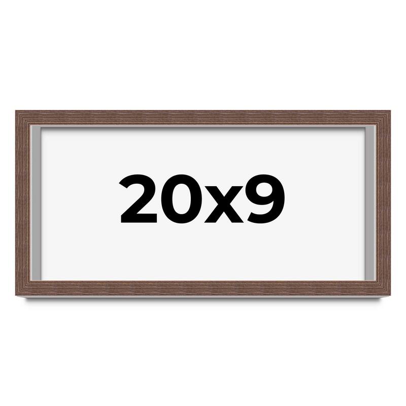 20x9 Shadow Box Frame Brown | 1.125 inches Deep Real Wood Rustic