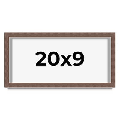 20x9 Shadow Box Frame Brown | 1.125 inches Deep Real Wood Rustic