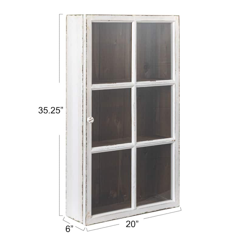 White Wood Wall Cabinet with 3 Shelves