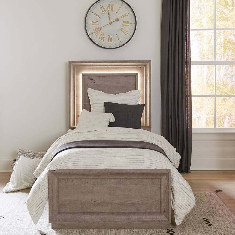 Horizons Graystone Twin Size Panel Bed - Twin