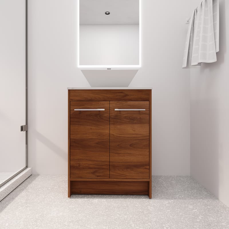 BNK 24/36/48/60 Inch Bathroom Vanity with Sink, Freestanding Bathroom Vanity with Soft Close Doors and Adjustable Shelf - 24"X18" - BRE101