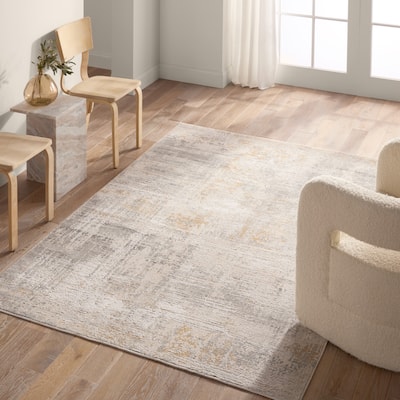 Heera Abstract Cream/Gray Rug