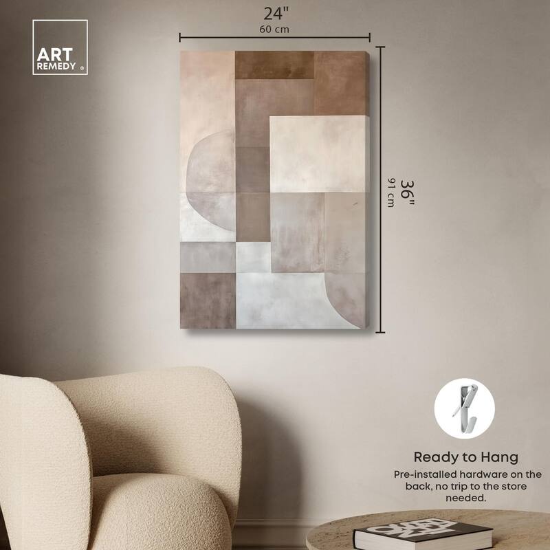 Neutral Tone Blocks II Canvas by Art Remedy, Gallery Wrapped