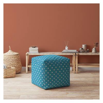 Joita RETRO POLKA Cotton Square Pouf Cover Only