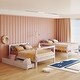 preview thumbnail 3 of 7, Modern Twin over Twin Solid Wooden Bunk Bed with 2 Drawers and Full-length Guardrail, Can Separated into Two Full-size Beds